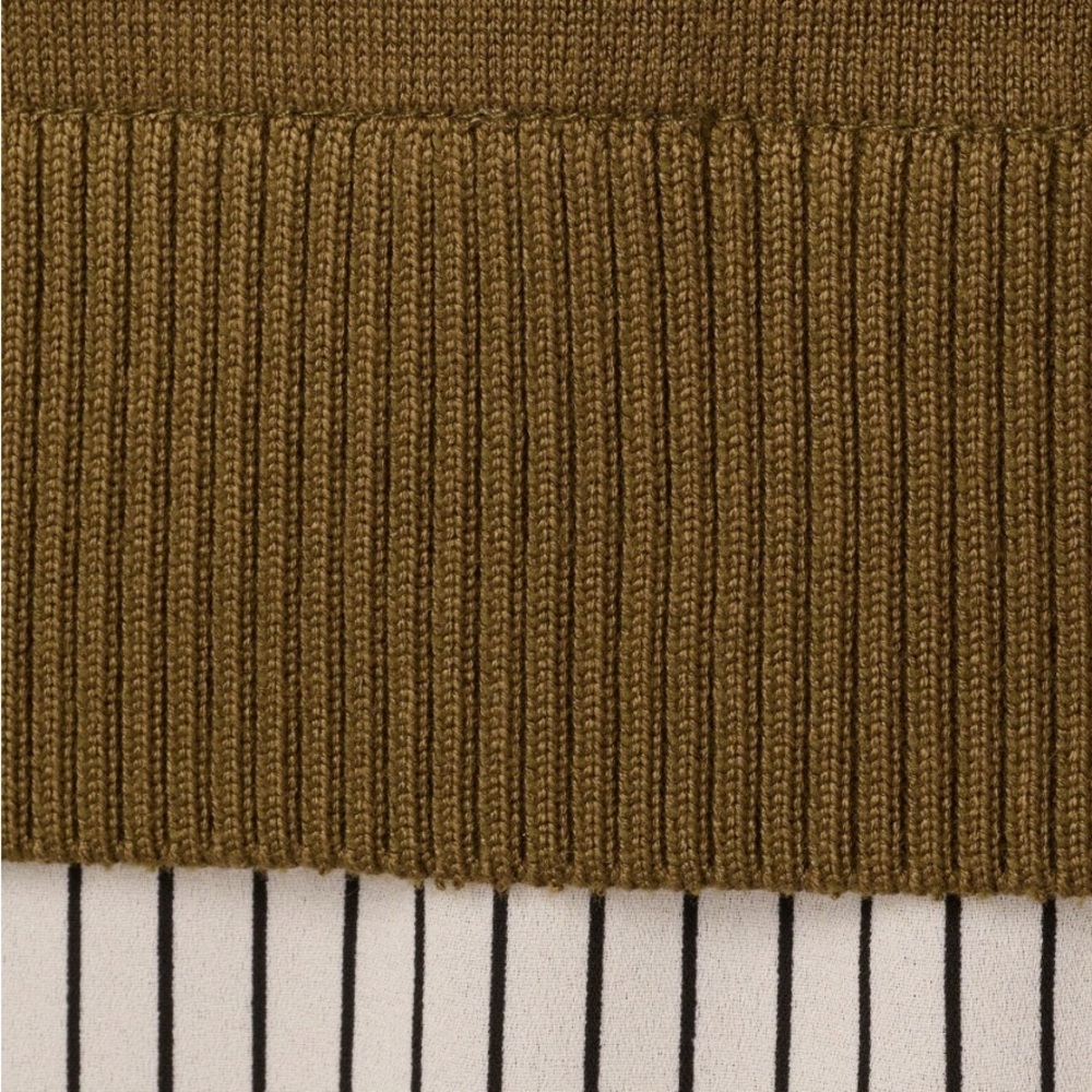 Adrianna Papell Olive Green Twover Sweater Blouse - Picture 3 of 5